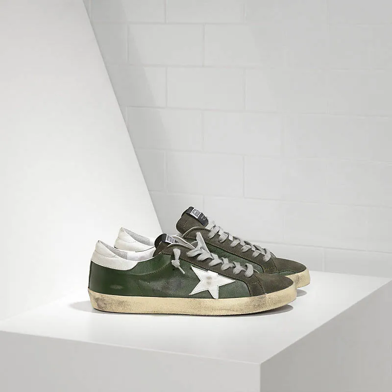 Goldens Sneakers SUPER STAR in Pelle e Stella in Pelle GREEN LEATHER FOREST gooses Shoes, 20colors
Goldens Sneakers SUPER STAR in Pelle e Stella in Pelle GREEN LEATHER FOREST gooses Shoes, 20colors