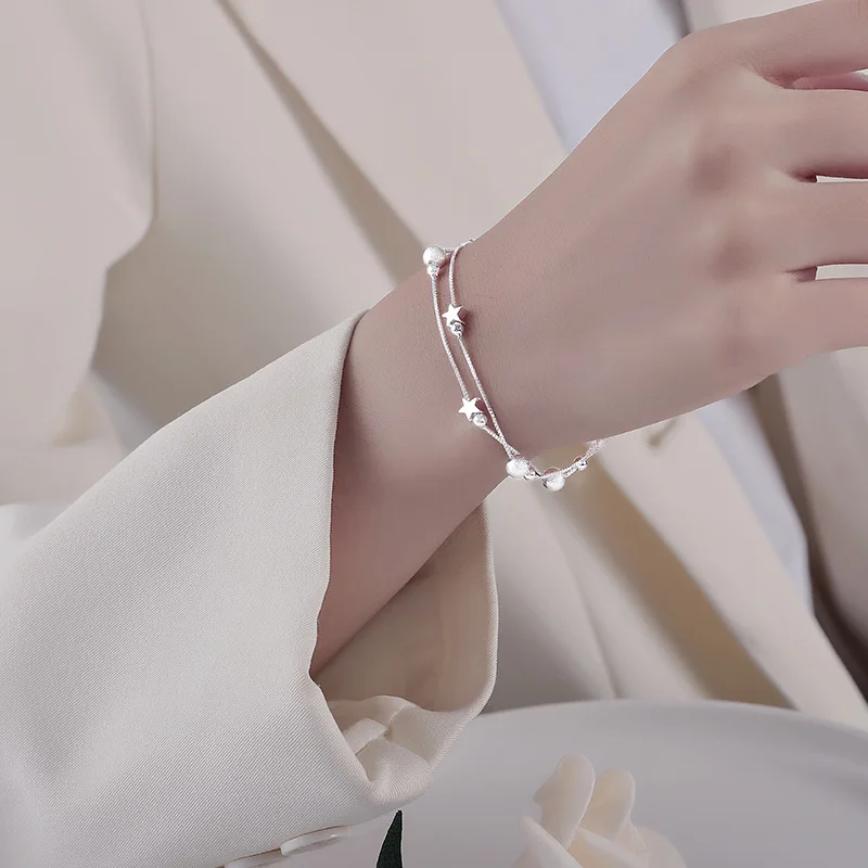 925 Sterling Silver Double Layer Star Bracelet for Girls 2023 New Fashion Bracelet Luxury
925 Sterling Silver Double Layer Star Bracelet for Girls 2023 New Fashion Bracelet Luxury