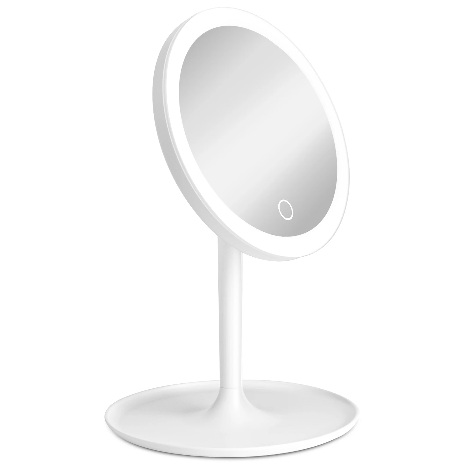Round Table Makeup Mirror with 360 Degree Adjustable Stand Led Touch Sensor 
Round Table Makeup Mirror with 360 Degree Adjustable Stand Led Touch Sensor