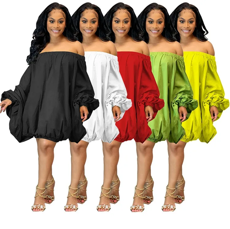 Fashion Ladies Casual Dress Puff Sleeve Off Shoulder Loose Autumn Women Mini Dresses
Fashion Ladies Casual Dress Puff Sleeve Off Shoulder Loose Autumn Women Mini Dresses