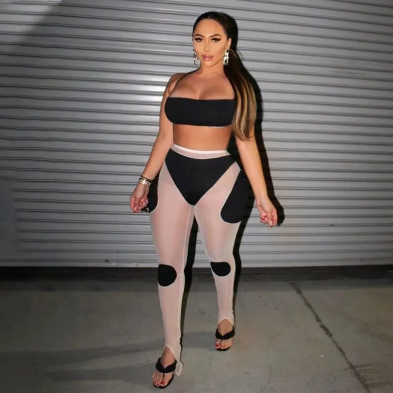Mesh See Through 2 Two Piece Set Women Sexy Top + High Waist Leggings Party Club Matching Sets Outfits Active Wear C13724
Mesh See Through 2 Two Piece Set Women Sexy Top + High Waist Leggings Party Club Matching Sets Outfits Active Wear C13724