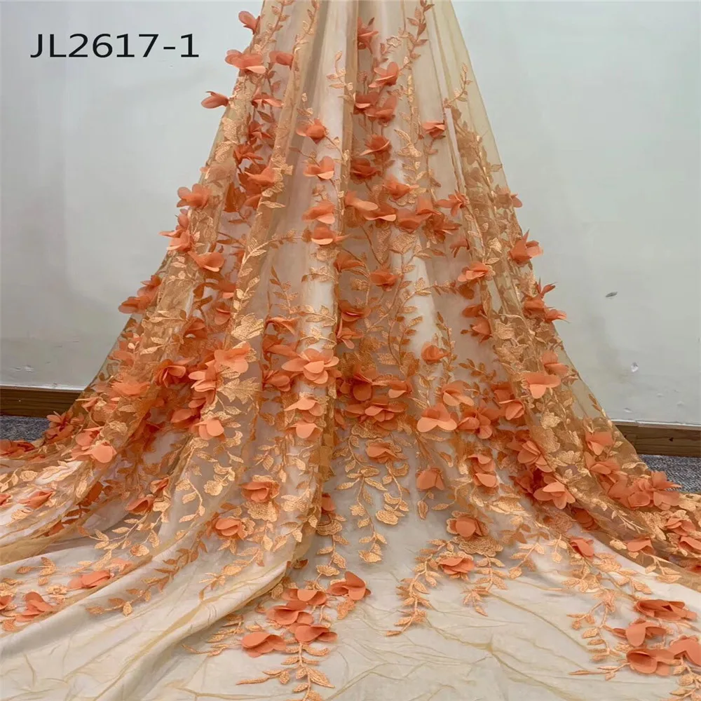JL2617-1 Orange color French hihg quality 3d flower lace embroidered fabric tulle lace trim bridal fabric, 5 colors
JL2617-1 Orange color French hihg quality 3d flower lace embroidered fabric tulle lace trim bridal fabric, 5 colors