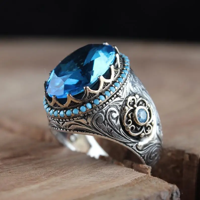 Elegant Original Stainless Steel Antique Silver Plated Ring Men Zircon Men Silver Ring Agate Stone Ring, Picture shows
Elegant Original Stainless Steel Antique Silver Plated Ring Men Zircon Men Silver Ring Agate Stone Ring, Picture shows