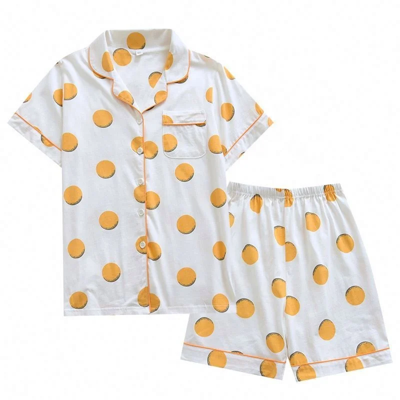 customized knitted pajamas cotton thin short-sleeved shorts sleepwear women's two-piece suit homewear, Shown
customized knitted pajamas cotton thin short-sleeved shorts sleepwear women's two-piece suit homewear, Shown