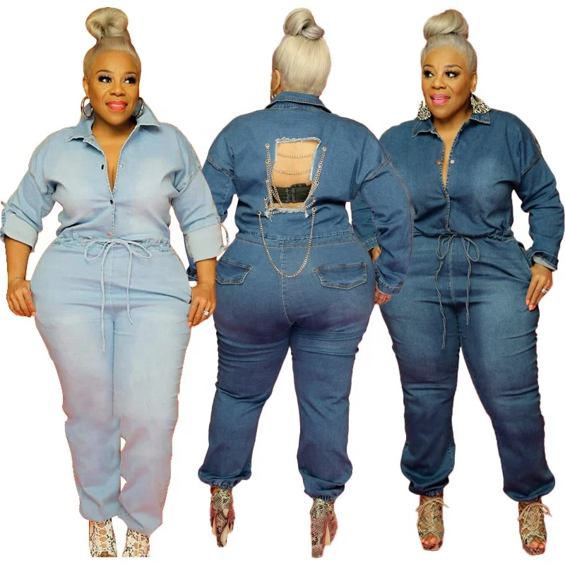 KX-21167 Back hollow out one piece jumpsuit plus size fall denim jumpsuit women 2021 long sleeve plus size jumpsuits for women
KX-21167 Back hollow out one piece jumpsuit plus size fall denim jumpsuit women 2021 long sleeve plus size jumpsuits for women