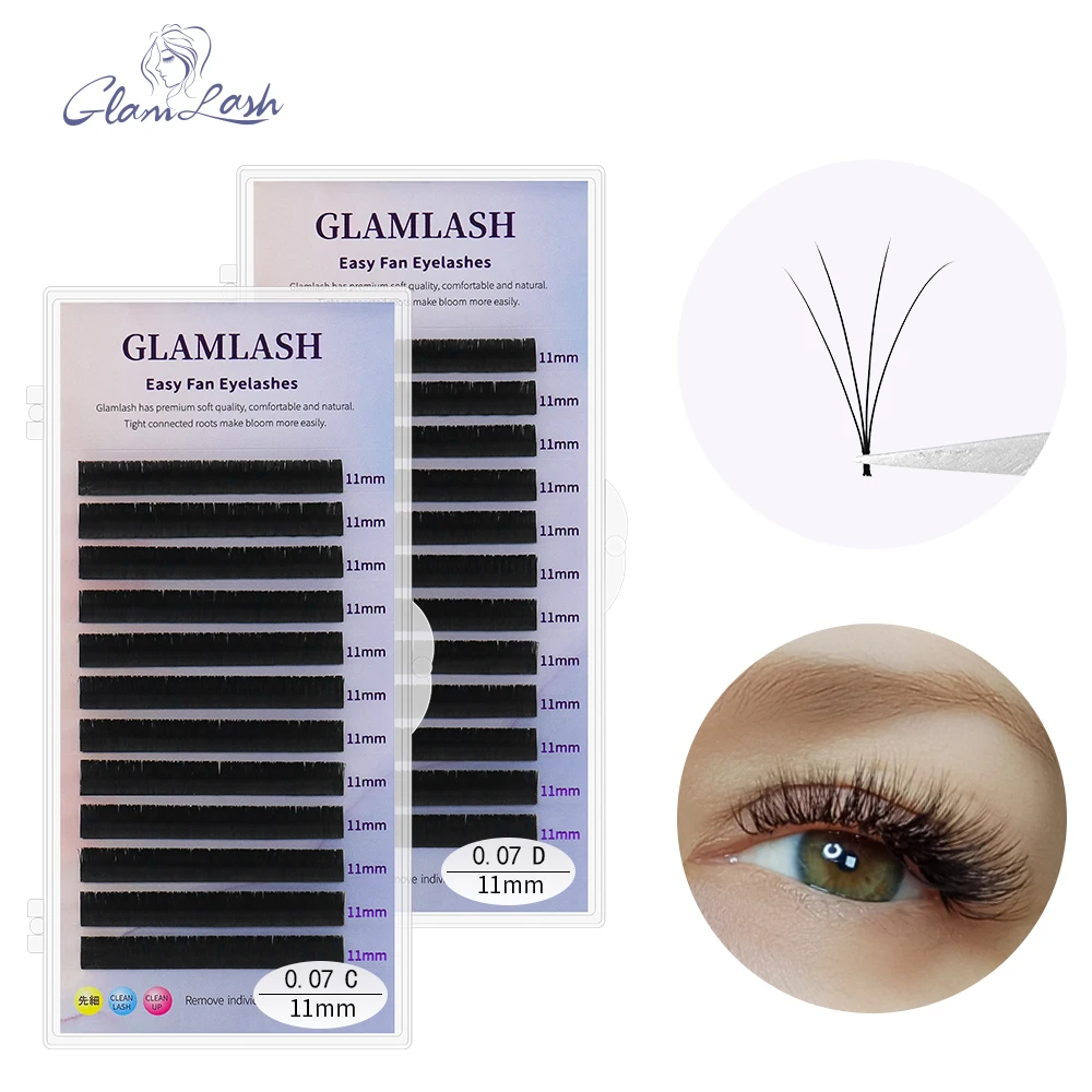 GLAMLASH Easy Fan Eyelash Extension Bloom Austomatic Flowering Fast Fan Self-Making Fans Volume False Lashes soft makeup cilia, Natural black
GLAMLASH Easy Fan Eyelash Extension Bloom Austomatic Flowering Fast Fan Self-Making Fans Volume False Lashes soft makeup cilia, Natural black