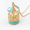 Sweet Enamel Carousel Merry Go Round Horse Pendant Sweater Long Chain Necklace