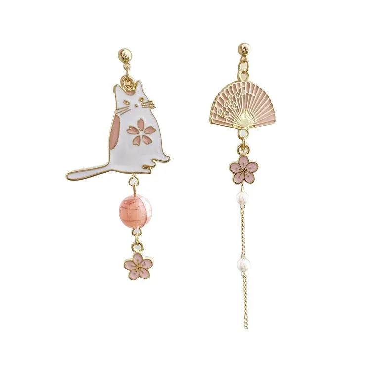 2021 Japan Korean New Lovely Cat Fan Asymmetry Flower Long Drop Earrings For Women Girls
2021 Japan Korean New Lovely Cat Fan Asymmetry Flower Long Drop Earrings For Women Girls
