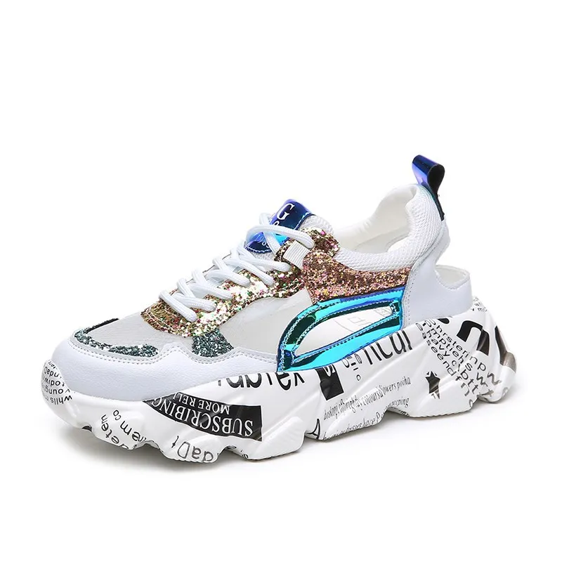 Wholesale designer ladies sneakers shoes breathable fashion glitter ladies, As shown in figure
Wholesale designer ladies sneakers shoes breathable fashion glitter ladies, As shown in figure