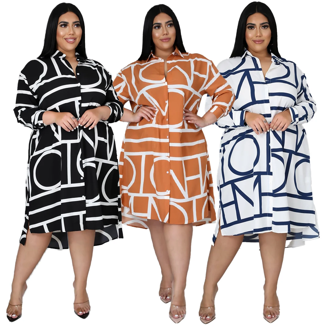 Newest Design Clothes woman big size Printed elegant casual pleated belted shirt plus size dress
Newest Design Clothes woman big size Printed elegant casual pleated belted shirt plus size dress