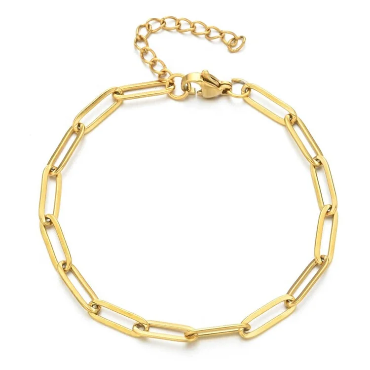 Trendy Minimalist 18K Gold Plated Stainless Steel Adjustable Chain Jewelry Oval Link Chain Bracelet for Women, Gold, rose gold, steel, black etc.
Trendy Minimalist 18K Gold Plated Stainless Steel Adjustable Chain Jewelry Oval Link Chain Bracelet for Women, Gold, rose gold, steel, black etc.