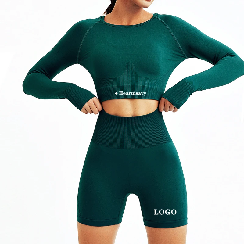 Fitness Jogging Comfortable Casual Women Yoga Wear Slim Pants Female Biker Shorts Long Sleeve Crop Top 2 Piece Sets Custom Logo
Fitness Jogging Comfortable Casual Women Yoga Wear Slim Pants Female Biker Shorts Long Sleeve Crop Top 2 Piece Sets Custom Logo