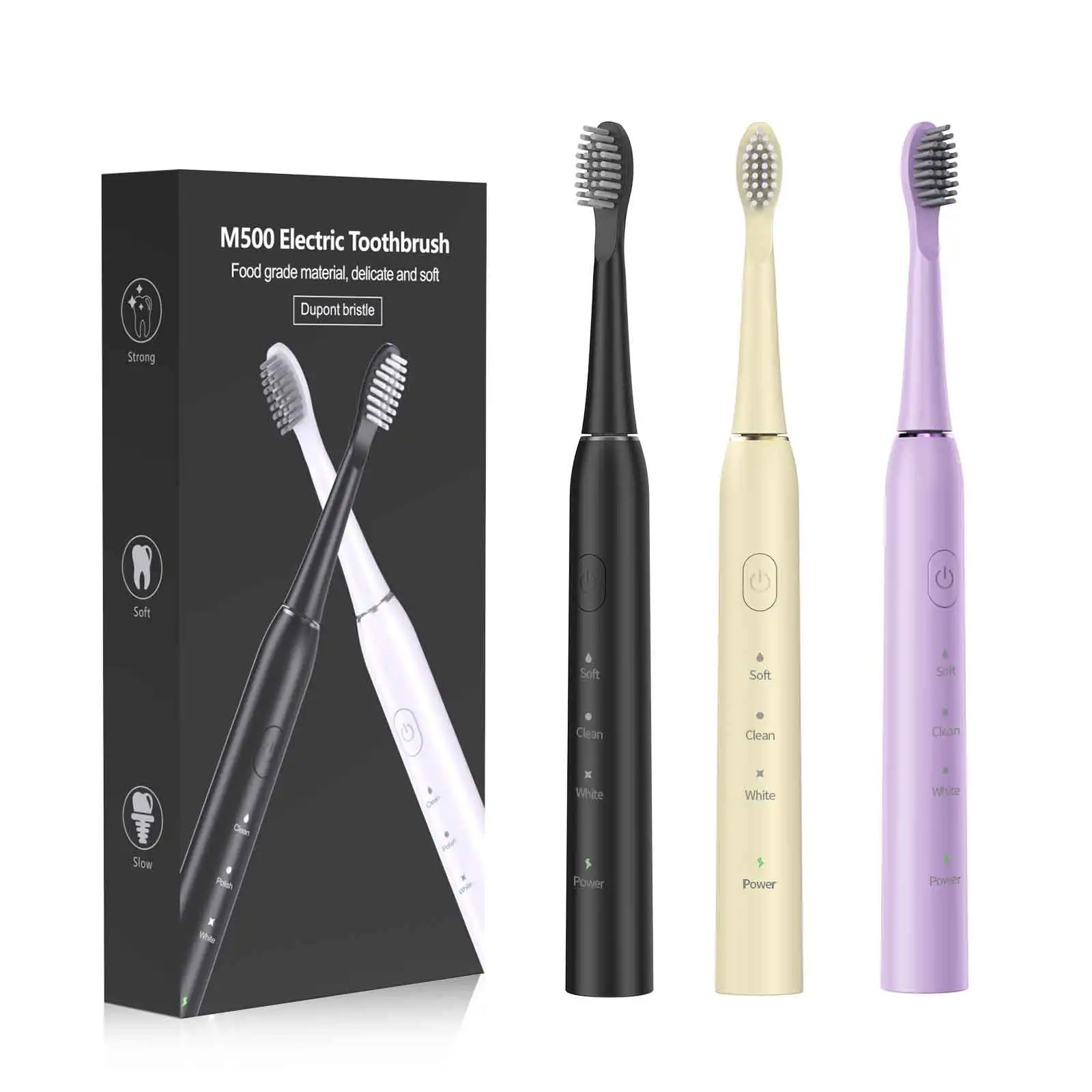 Hot Sale Cheap Automatic Sonic Toothbrush Slim Smart Rechargeable Teeth Whitening Black Electric Toothbrush with Charger Adults
Hot Sale Cheap Automatic Sonic Toothbrush Slim Smart Rechargeable Teeth Whitening Black Electric Toothbrush with Charger Adults