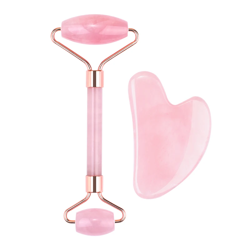 High quality anti-aging facial massage tools face rose quartz jade roller gua sha set
High quality anti-aging facial massage tools face rose quartz jade roller gua sha set