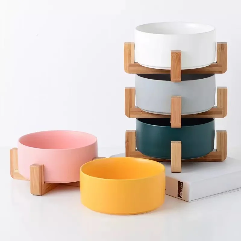 New Design Unique Dog Cat Food Bowl Ceramic Pet Feed Bowl With Wooden Stand Pet Food Drinking Bowl Dish
New Design Unique Dog Cat Food Bowl Ceramic Pet Feed Bowl With Wooden Stand Pet Food Drinking Bowl Dish