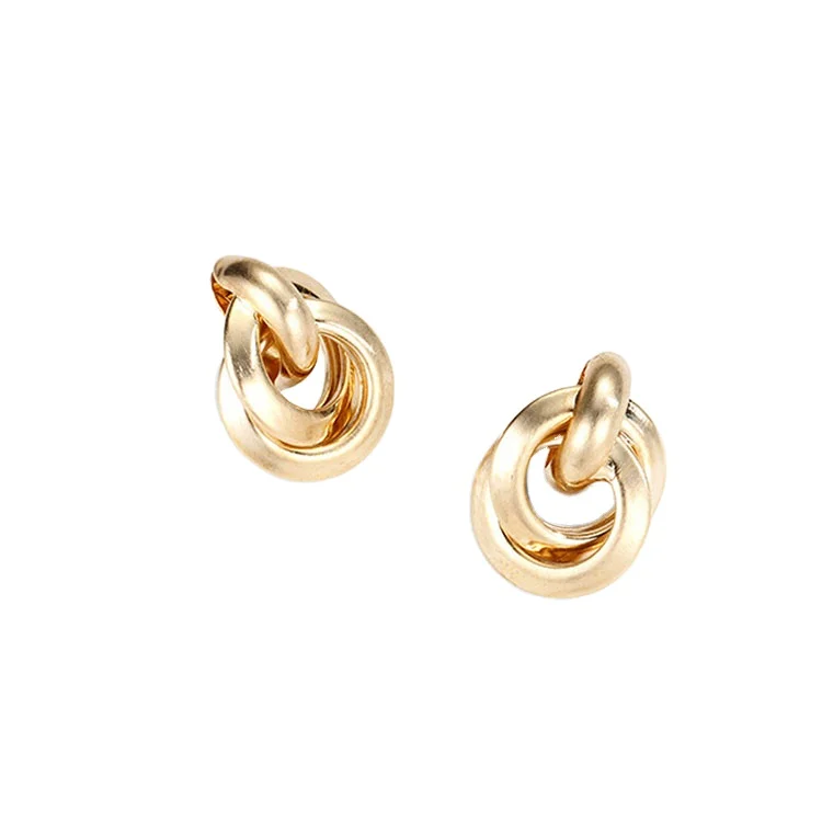 2021 fashion wholesale Yiwu jewelry Two ring clasp round woman studding earrings, Gold silver
2021 fashion wholesale Yiwu jewelry Two ring clasp round woman studding earrings, Gold silver