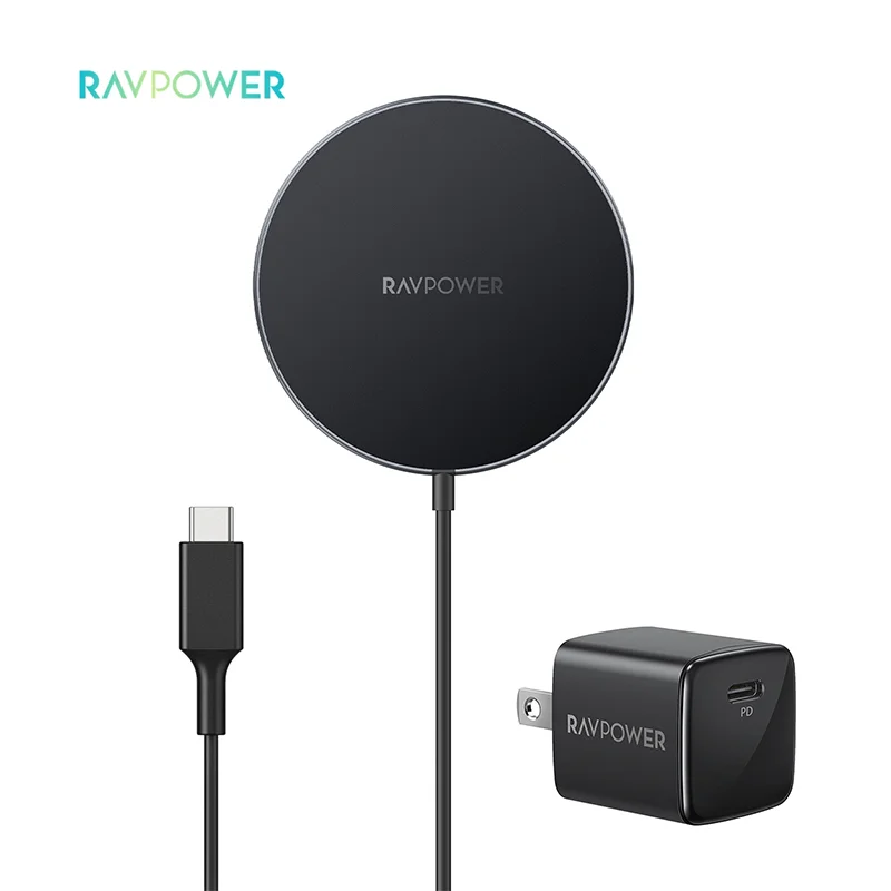 

RAVPower RP-WC012 Universal 15W Fast Charging Pad Qi Wireless Charging Pad with PD Charger