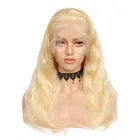 Populared Brazilian Virgin Human Hair Lace Frontal Wig 613 Blonde Body Wave Glueless Lace Wig Full Density