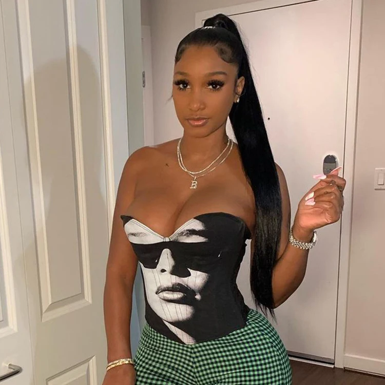 Summer Streetwear Trendy Female 2021 Print Strapless Black Corset Top Skinny Sexy Crop Tops Tank Top Women
Summer Streetwear Trendy Female 2021 Print Strapless Black Corset Top Skinny Sexy Crop Tops Tank Top Women