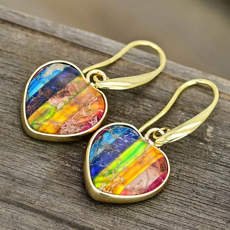 Chakra Sea Sediment Stone Dangle Healing Crystal Earrings Inner Meditation Crystal Drop Heart Earrings for Women Girls
Chakra Sea Sediment Stone Dangle Healing Crystal Earrings Inner Meditation Crystal Drop Heart Earrings for Women Girls
