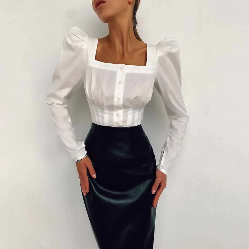 Latest Design Ladies Square Neck Puff Sleeve White Women's Spring Blouses & Shirts, As picture
Latest Design Ladies Square Neck Puff Sleeve White Women's Spring Blouses & Shirts, As picture