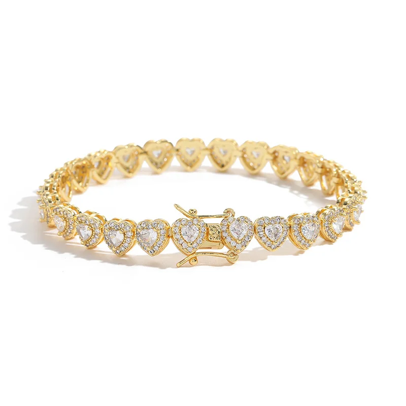2023 New Product Hip Hop Couple Jewelry Gold Plated Inlaid Heart Shape Zircon Tennis Chain Bracelet For Women
2023 New Product Hip Hop Couple Jewelry Gold Plated Inlaid Heart Shape Zircon Tennis Chain Bracelet For Women