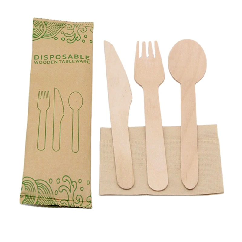 Eco-friendly disposable wooden cutlery set spoon/ fork /knife for cake with individual paper wrapped
Eco-friendly disposable wooden cutlery set spoon/ fork /knife for cake with individual paper wrapped