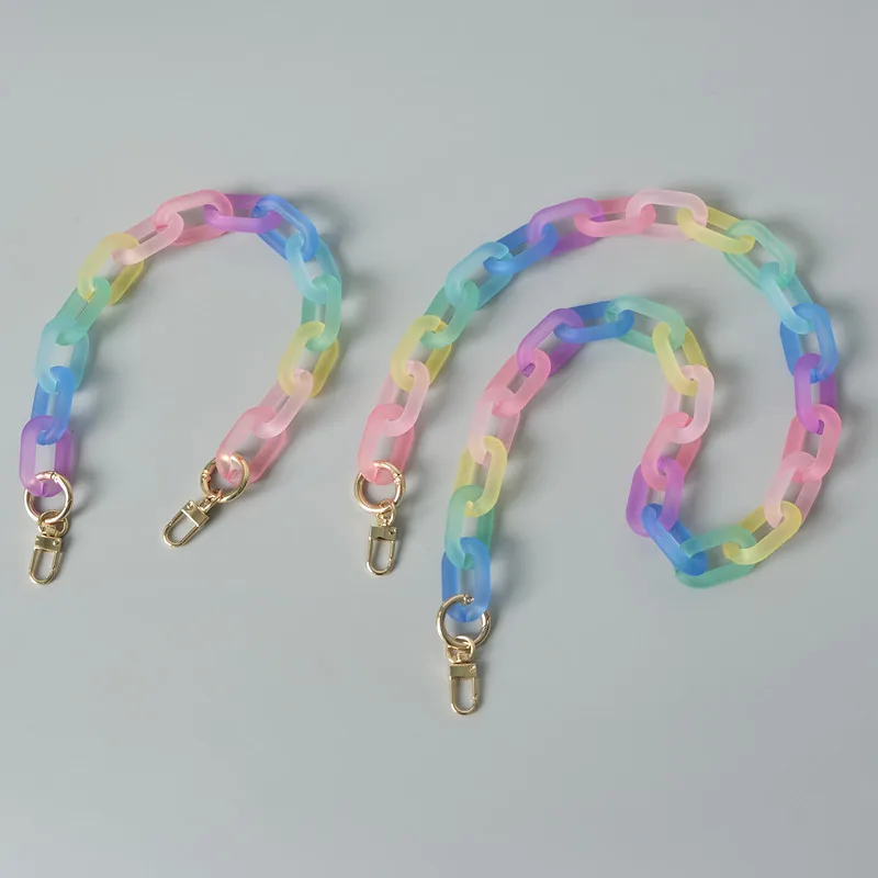 Wholesale Rainbow Design Chain Shoulder Strap Handbag Ornament Accessories Acrylic Chain Strap For Bag
Wholesale Rainbow Design Chain Shoulder Strap Handbag Ornament Accessories Acrylic Chain Strap For Bag