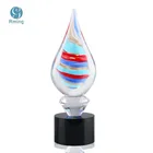 China pujiang creative new design business gifts decoration decoration souvenir award custom water drop crystal trophy