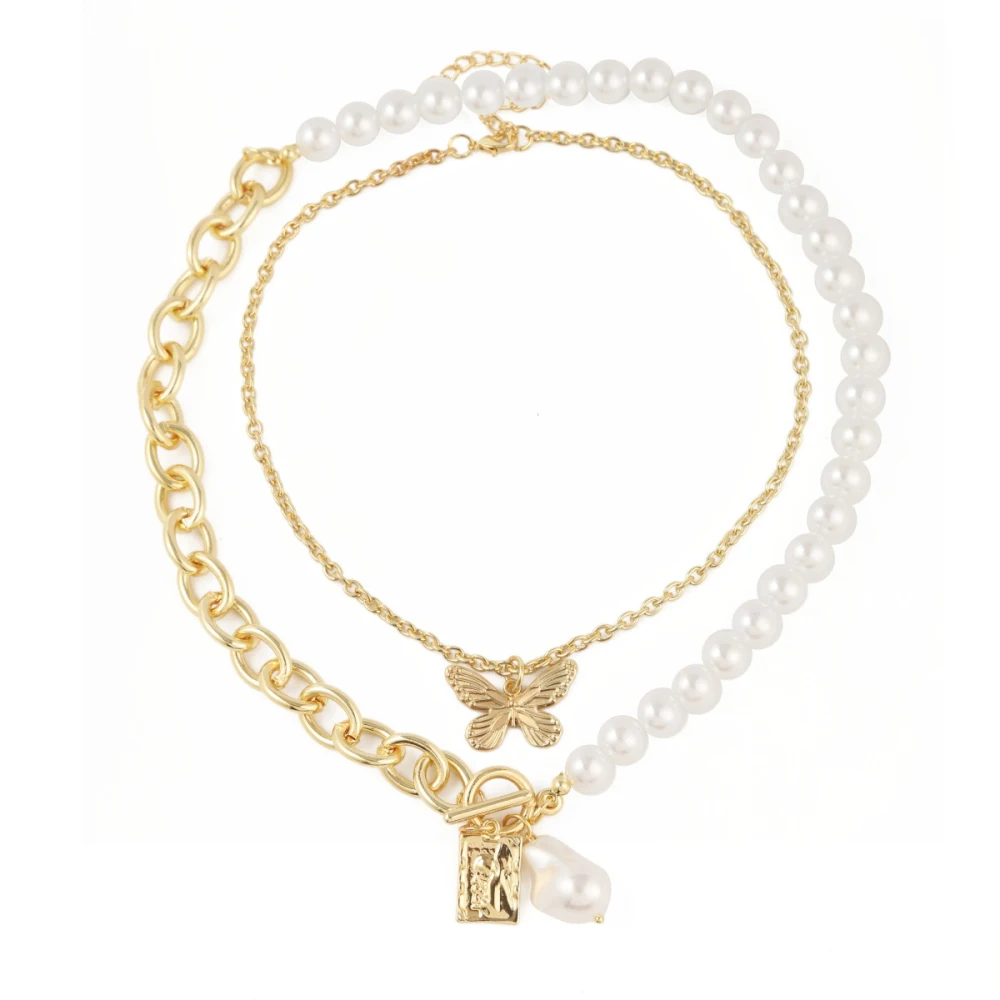 2021 gold plated boho pearl pendant diamond iced out charm choker butterfly necklace for cute women girls, Gold/silver
2021 gold plated boho pearl pendant diamond iced out charm choker butterfly necklace for cute women girls, Gold/silver