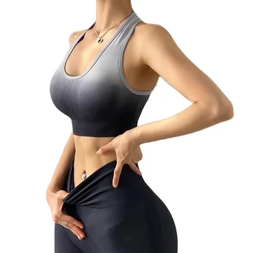 Hot Sale Women Sports Underwear Gradient Color Sports Bra Seamless Ring-less Casual Gym Tops
Hot Sale Women Sports Underwear Gradient Color Sports Bra Seamless Ring-less Casual Gym Tops