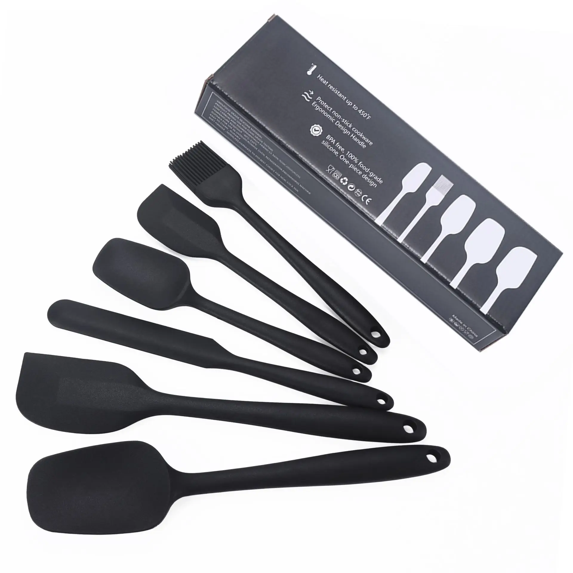 6pcs/ Set Non-stick Durable Baking Tools Silicone Kitchenware Cake Spatula Cream Spatula BBQ Brush Set, Red,black
6pcs/ Set Non-stick Durable Baking Tools Silicone Kitchenware Cake Spatula Cream Spatula BBQ Brush Set, Red,black