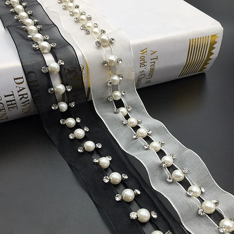 2.5-4cm New Hand Beaded Gauze Belt Webbing Hollowed Out Pearl Bar Code Lace Wedding Dress Clothing DIY Decoration
2.5-4cm New Hand Beaded Gauze Belt Webbing Hollowed Out Pearl Bar Code Lace Wedding Dress Clothing DIY Decoration