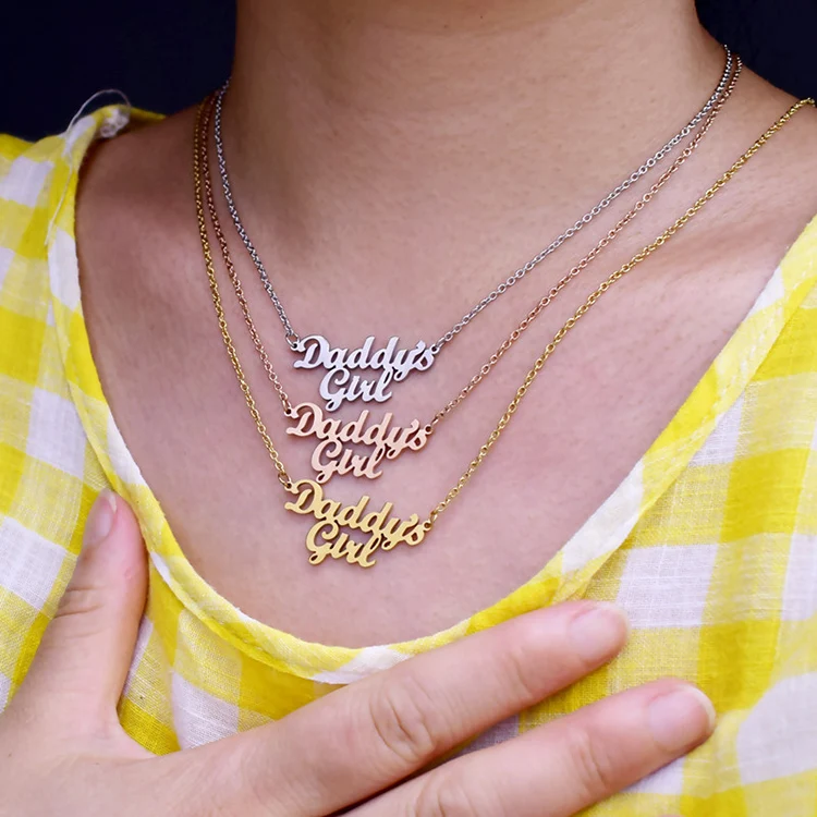 Daddy's Girl Letter Design Thin Chain Family Necklace Easy Matching Jewelry -PT, Golden,rose golden,silvery
Daddy's Girl Letter Design Thin Chain Family Necklace Easy Matching Jewelry -PT, Golden,rose golden,silvery