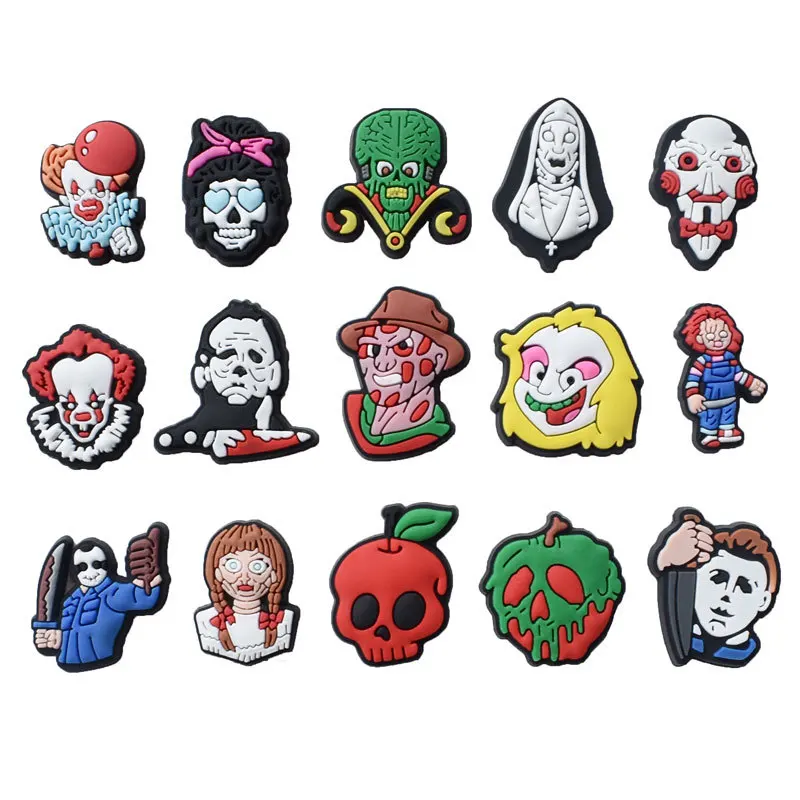 Wholesale Custom horrible Designer joker Croc Charms for Croc Shoe Charms Decoration Wristband Accessories fit Party Gift, As picture
Wholesale Custom horrible Designer joker Croc Charms for Croc Shoe Charms Decoration Wristband Accessories fit Party Gift, As picture