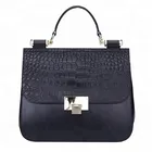 2019 High Quality Elegant Ladies Italian Black Real Genuine Leather Tote Hand Bags Women