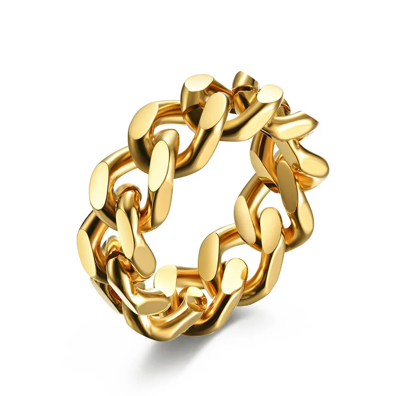 Dr. Jewelry Minimalist Stainless Steel 18K Gold Hip Hop Cuban Chain Link Rings For Men, Picture
Dr. Jewelry Minimalist Stainless Steel 18K Gold Hip Hop Cuban Chain Link Rings For Men, Picture