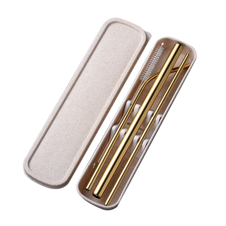 Customised Eco Reusable Stainless Steel Gold Drinking Travel Metal Straws With Case , Portable Golden Straws With Brush
Customised Eco Reusable Stainless Steel Gold Drinking Travel Metal Straws With Case , Portable Golden Straws With Brush