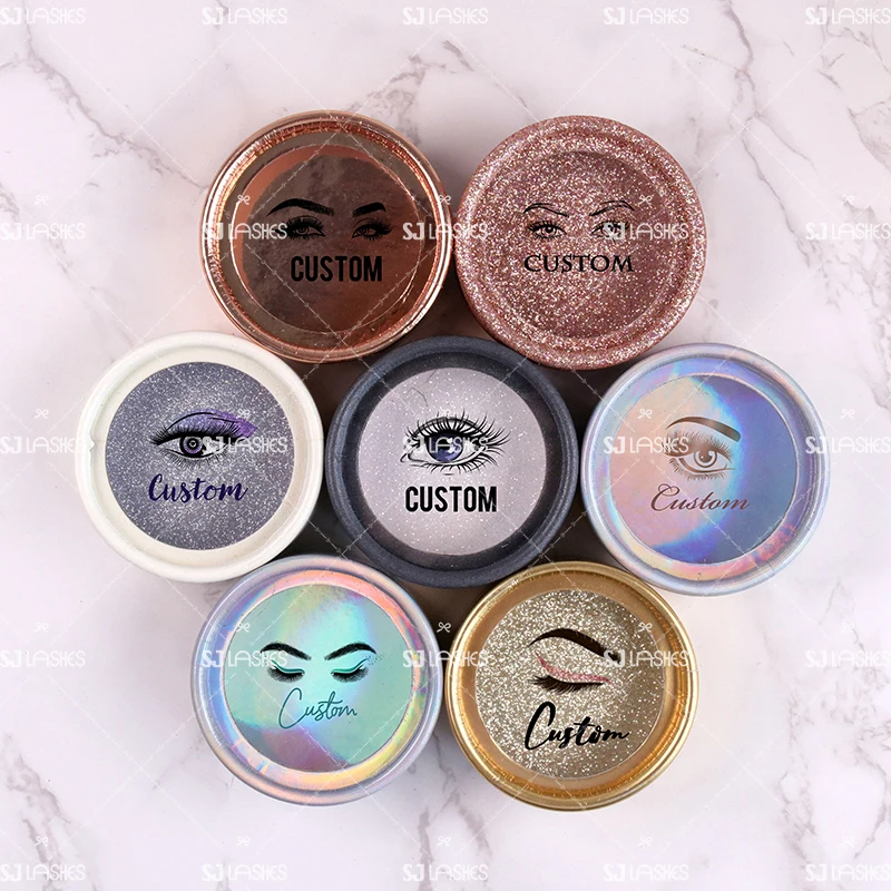 Natural hand made human hair lashes with elegant design round eyelash packaging, Natural black mink eyelash
Natural hand made human hair lashes with elegant design round eyelash packaging, Natural black mink eyelash