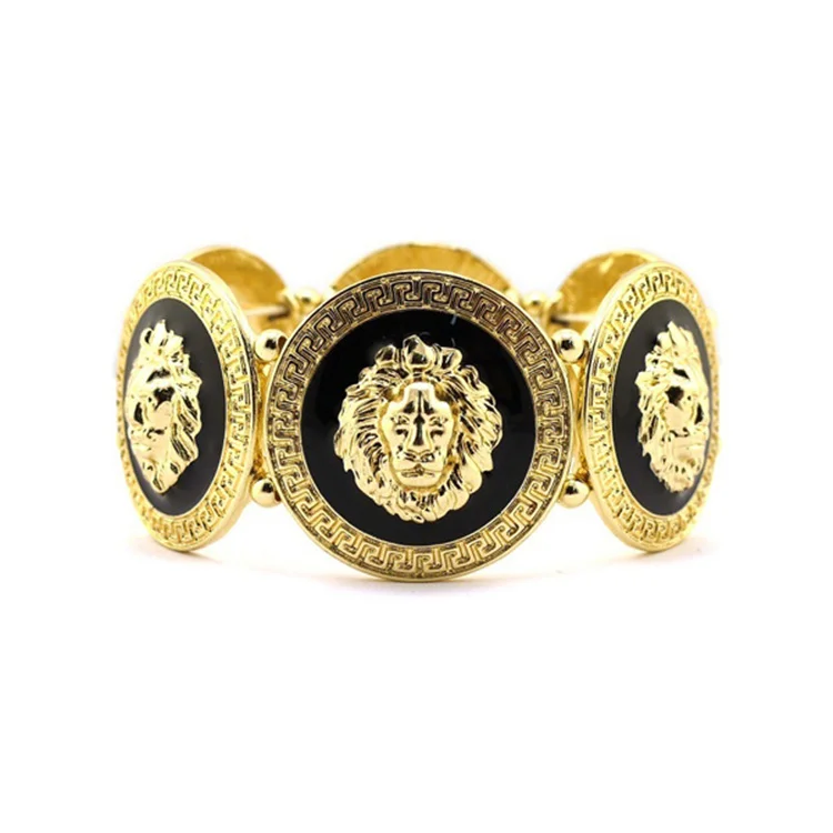 Hot Selling Popular Hand Decoration High Quality Painting Oil Lion Head Braided Gold Jewelry Bracelet
Hot Selling Popular Hand Decoration High Quality Painting Oil Lion Head Braided Gold Jewelry Bracelet