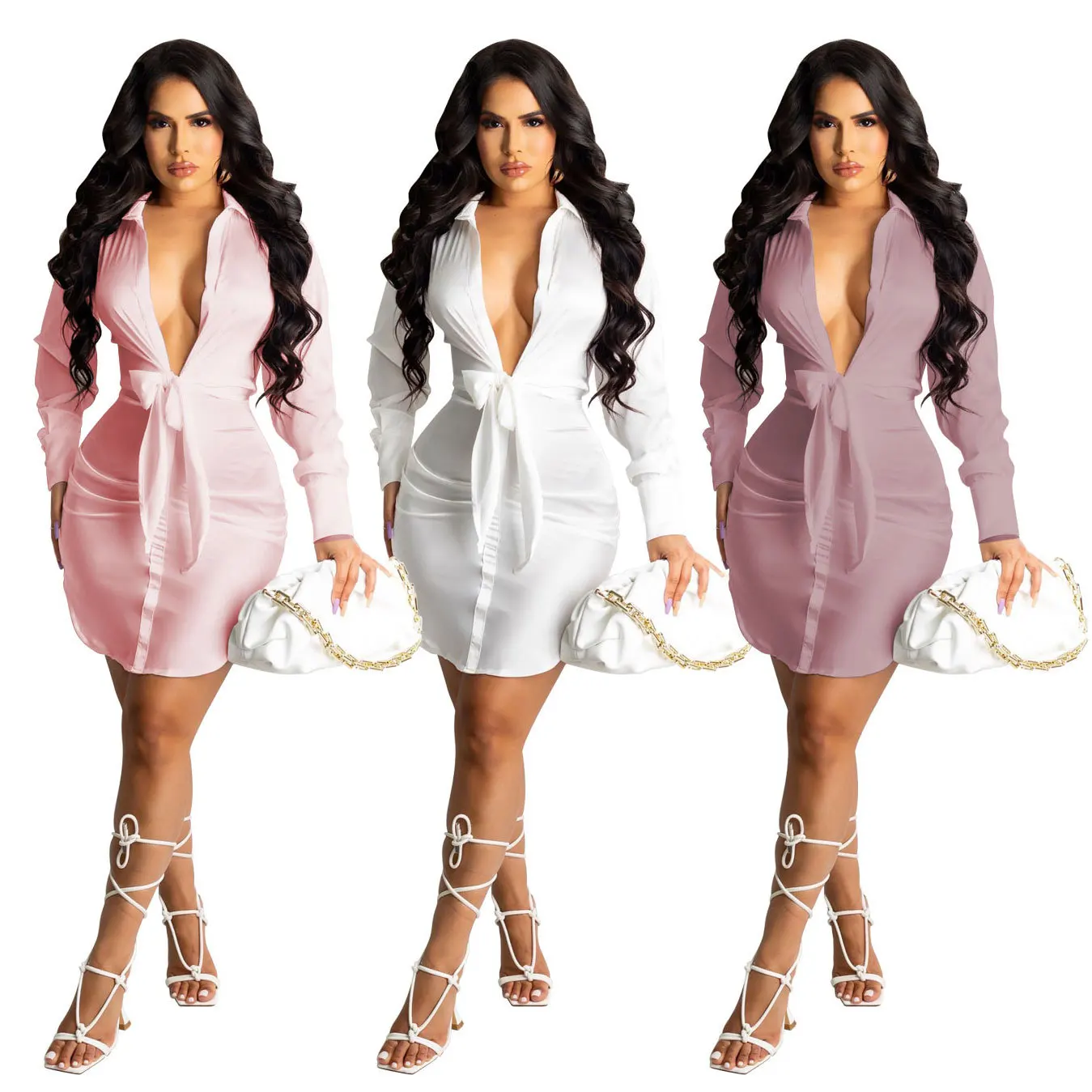 L40-2021 summer hot style women's cute temperament shiny strappy shirt dress solid color custom logo clothing ladies
L40-2021 summer hot style women's cute temperament shiny strappy shirt dress solid color custom logo clothing ladies