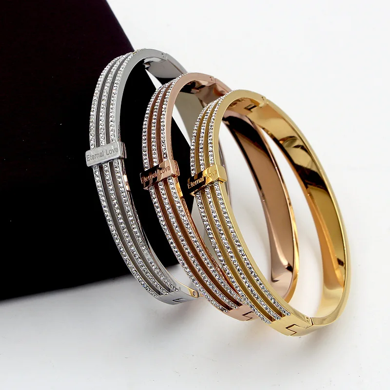Hollow three-layer Rhinestone Ultra Flash Women Bracelet Female Bracelet Etemal LOVE personality Women Bangle, Rose gold,steel,gold
Hollow three-layer Rhinestone Ultra Flash Women Bracelet Female Bracelet Etemal LOVE personality Women Bangle, Rose gold,steel,gold