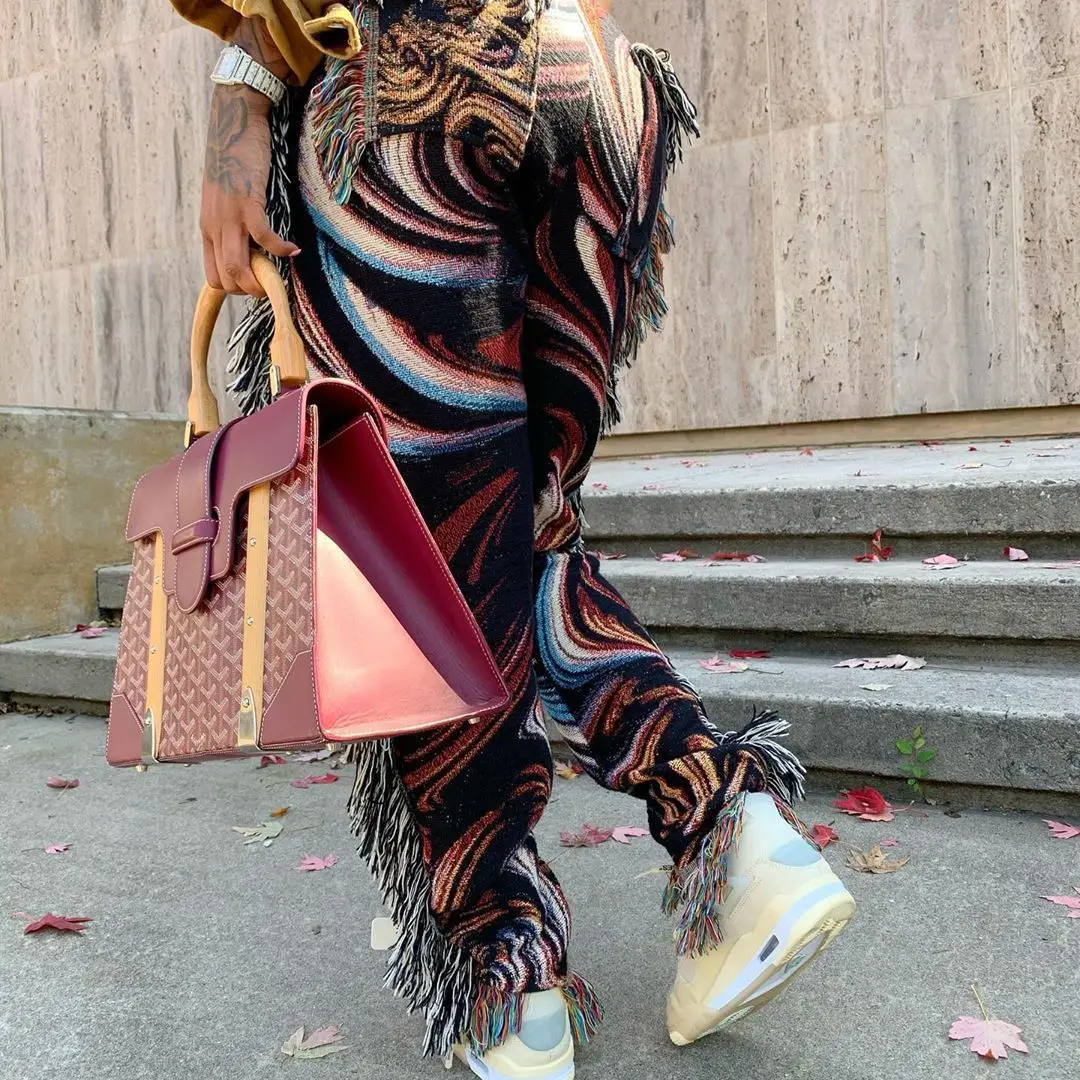 2021 new arrivals colorful tassel pants for women fashion streetwear bottom female trousers high street harajuku clothing
2021 new arrivals colorful tassel pants for women fashion streetwear bottom female trousers high street harajuku clothing