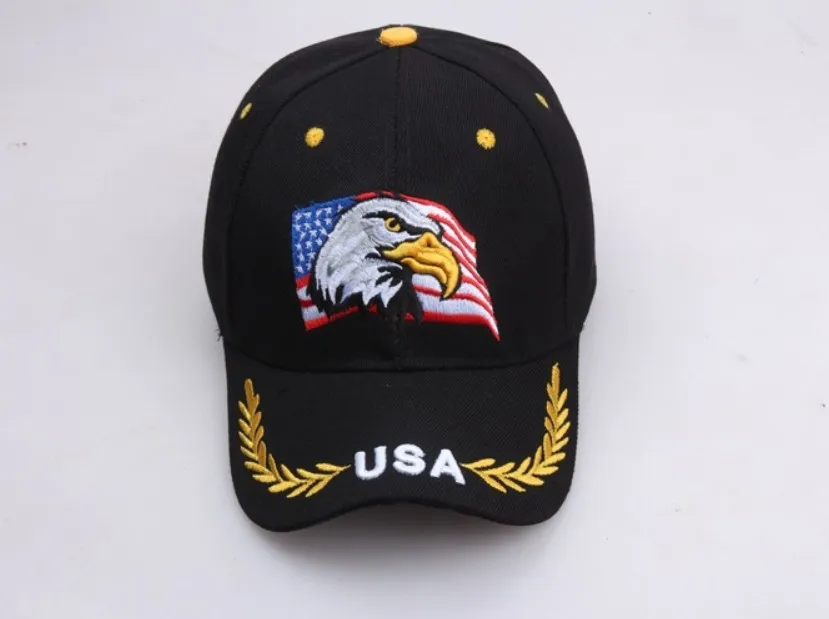 2020黑色美国国旗鹰刺绣棒球帽snapback帽casquette帽子适合男士女士