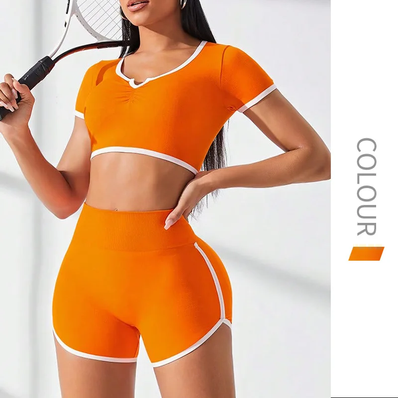 Color Block Custom Logo Seamless Gym Wear Two Piece High Waist Push Up Women Yoga Biker Shorts Sets
Color Block Custom Logo Seamless Gym Wear Two Piece High Waist Push Up Women Yoga Biker Shorts Sets
