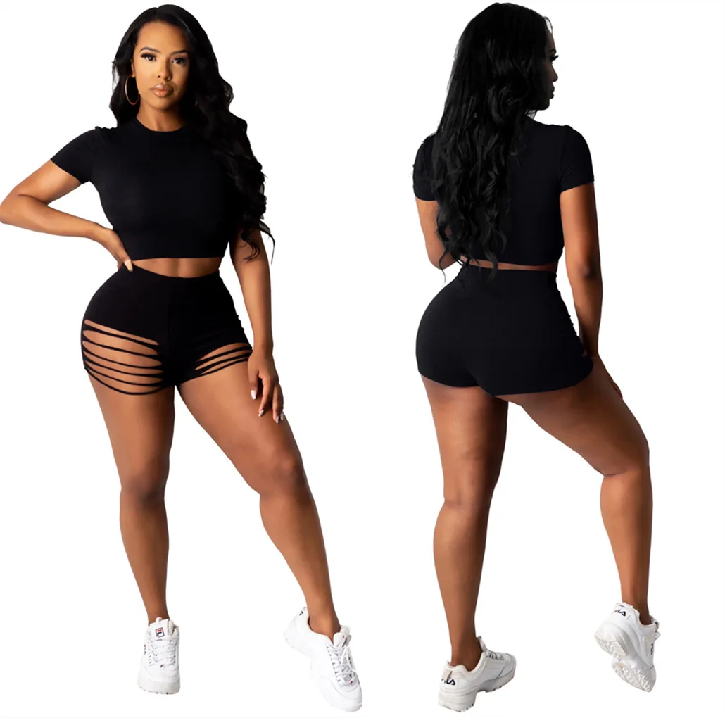 B54670A Spring summer new product women casual short sleeve t-shirt with shorts set, Black
B54670A Spring summer new product women casual short sleeve t-shirt with shorts set, Black