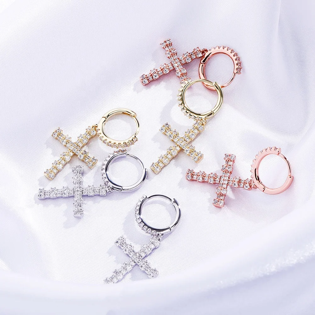 New High Quality Minimalist Cross Drop Earrings Iced Cubic Zirconia Earrings Hip Hop Jewelry Wedding Anniversary Bling Earrings
New High Quality Minimalist Cross Drop Earrings Iced Cubic Zirconia Earrings Hip Hop Jewelry Wedding Anniversary Bling Earrings