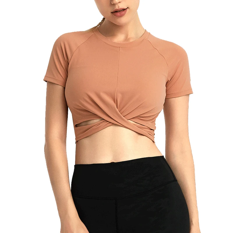 Womens Cropped Workout Tops Quick Dry Gym Workout Crop Top Athletic Yoga Shirts Tops twist front
Womens Cropped Workout Tops Quick Dry Gym Workout Crop Top Athletic Yoga Shirts Tops twist front