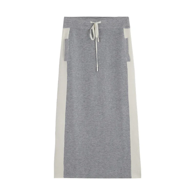 Autumn and Winter High Waist Knitted Skirt Korean Version of Slim Stitching Contrast Lace-up Straight Hip Skirt
Autumn and Winter High Waist Knitted Skirt Korean Version of Slim Stitching Contrast Lace-up Straight Hip Skirt