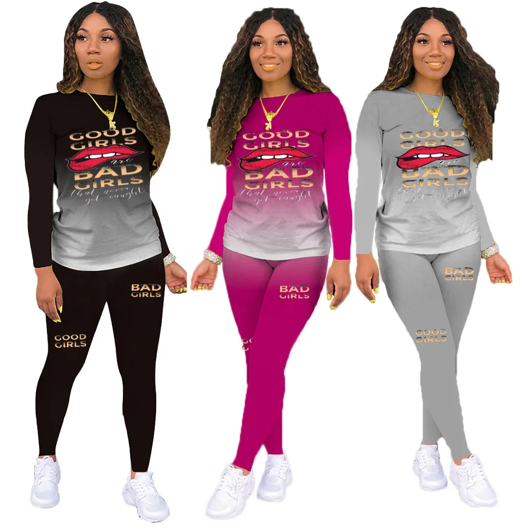 MT95-2195 Wholesale ladies fashion long sleeve casual pure color lips gradient printing two piece pants set women clothing
MT95-2195 Wholesale ladies fashion long sleeve casual pure color lips gradient printing two piece pants set women clothing
